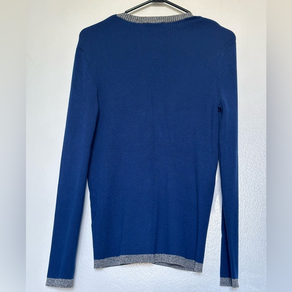 Karl Lagerfeld Blue Cardigan Sweater - Picture 2 of 5
